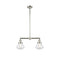 Olean Island Light shown in the Polished Nickel finish with a Seedy shade