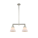 Cone Island Light shown in the Polished Nickel finish with a Matte White shade