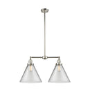 Cone Island Light shown in the Polished Nickel finish with a Clear shade