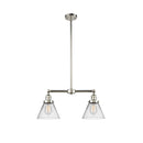 Cone Island Light shown in the Polished Nickel finish with a Clear shade