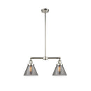 Cone Island Light shown in the Polished Nickel finish with a Plated Smoke shade