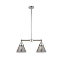 Cone Island Light shown in the Polished Nickel finish with a Plated Smoke shade