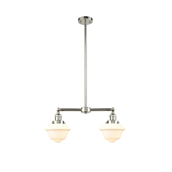 Oxford Island Light shown in the Polished Nickel finish with a Matte White shade