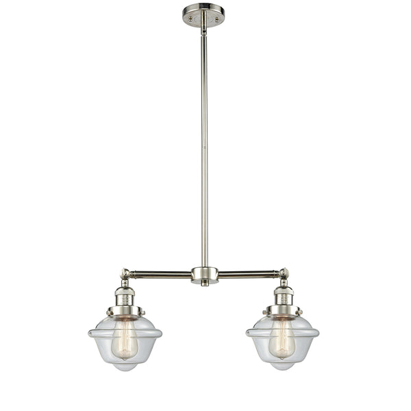 Oxford Island Light shown in the Polished Nickel finish with a Clear shade