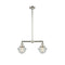 Oxford Island Light shown in the Polished Nickel finish with a Seedy shade