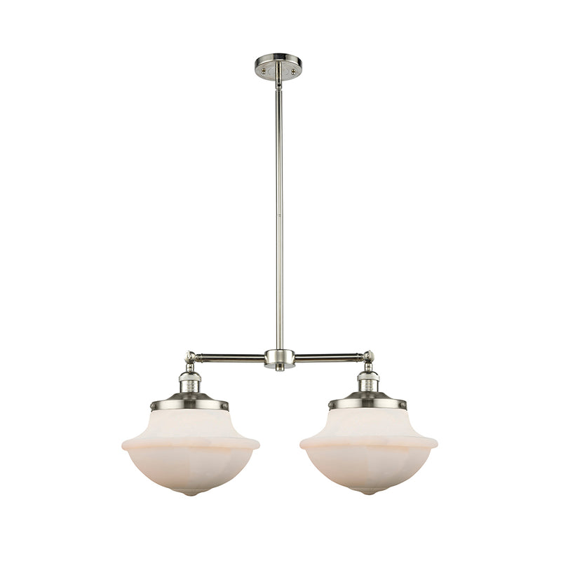 Oxford Island Light shown in the Polished Nickel finish with a Matte White shade