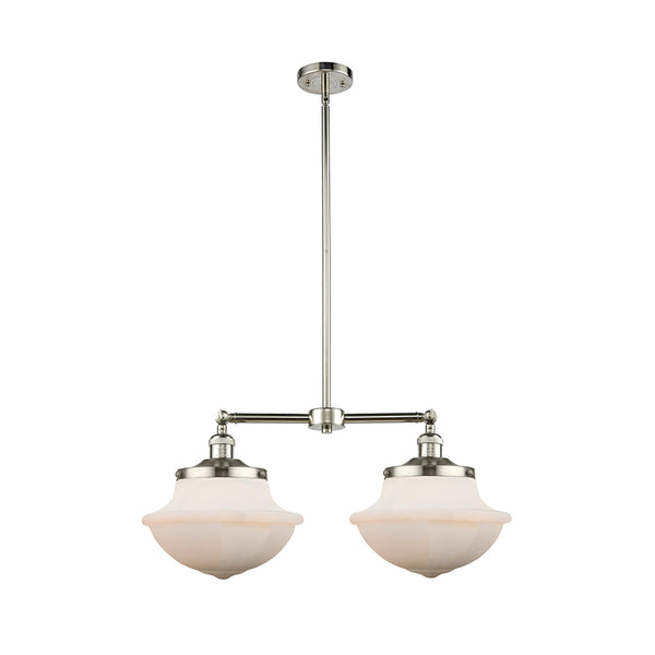 Oxford Island Light shown in the Polished Nickel finish with a Matte White shade