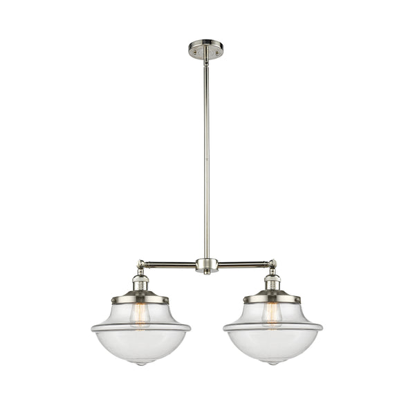 Oxford Island Light shown in the Polished Nickel finish with a Clear shade