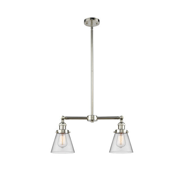 Cone Island Light shown in the Polished Nickel finish with a Clear shade