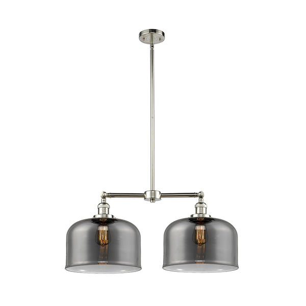 Bell Island Light shown in the Polished Nickel finish with a Plated Smoke shade