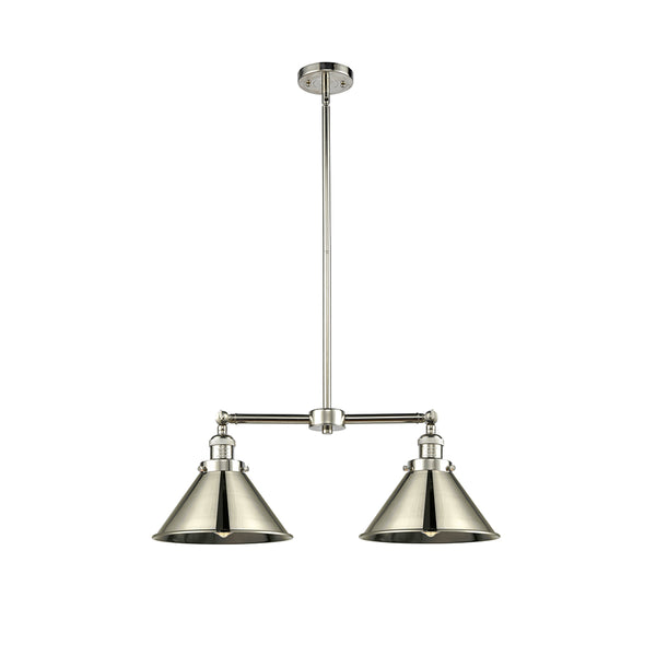 Briarcliff Island Light shown in the Polished Nickel finish with a Polished Nickel shade