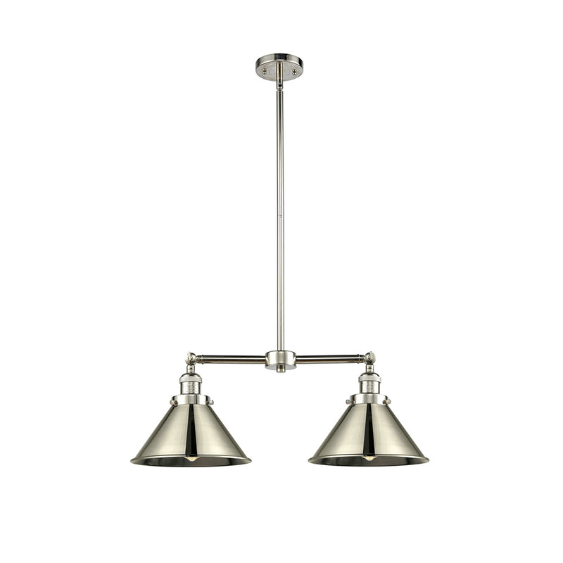 Briarcliff Island Light shown in the Polished Nickel finish with a Polished Nickel shade