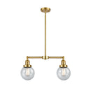 Beacon Island Light shown in the Satin Gold finish with a Seedy shade