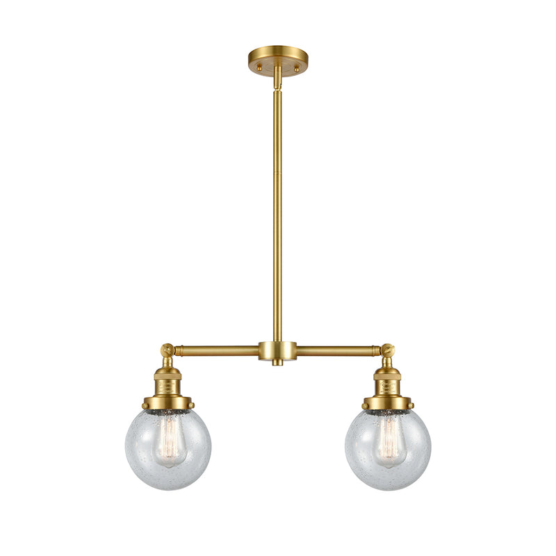 Beacon Island Light shown in the Satin Gold finish with a Seedy shade