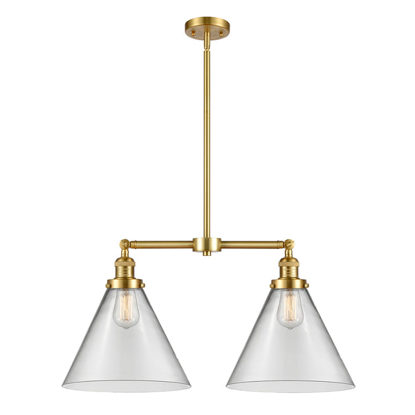 Cone Island Light shown in the Satin Gold finish with a Clear shade