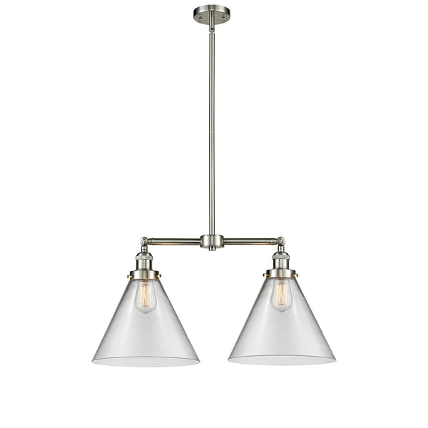 Cone Island Light shown in the Brushed Satin Nickel finish with a Clear shade