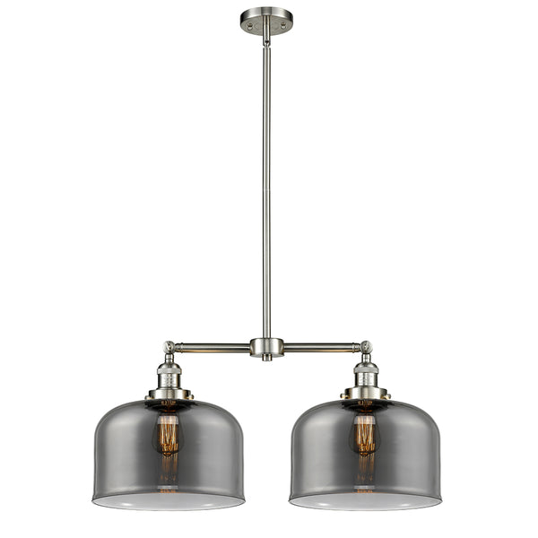 Bell Island Light shown in the Brushed Satin Nickel finish with a Plated Smoke shade