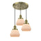 Fulton Multi-Pendant shown in the Antique Brass finish with a Matte White shade