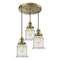 Canton Multi-Pendant shown in the Antique Brass finish with a Seedy shade