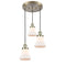 Bellmont Multi-Pendant shown in the Antique Brass finish with a Matte White shade