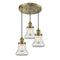 Bellmont Multi-Pendant shown in the Antique Brass finish with a Clear shade