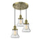 Bellmont Multi-Pendant shown in the Antique Brass finish with a Seedy shade