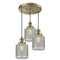 Stanton Multi-Pendant shown in the Antique Brass finish with a Clear Wire Mesh shade