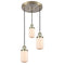 Dover Multi-Pendant shown in the Antique Brass finish with a Matte White shade