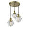 Oxford Multi-Pendant shown in the Antique Brass finish with a Clear shade