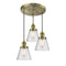 Cone Multi-Pendant shown in the Antique Brass finish with a Seedy shade