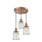 Canton Multi-Pendant shown in the Antique Copper finish with a Seedy shade