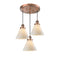 Cone Multi-Pendant shown in the Antique Copper finish with a Matte White shade