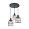 Bell Cage Multi-Pendant shown in the Matte Black finish with a Seedy shade