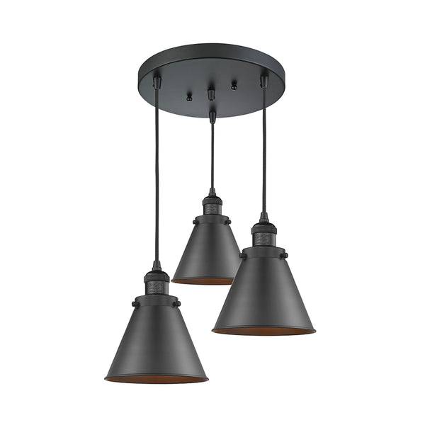 Appalachian Multi-Pendant shown in the Matte Black finish with a Matte Black shade
