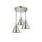 Appalachian Multi-Pendant shown in the Polished Nickel finish with a Polished Nickel shade