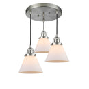 Cone Multi-Pendant shown in the Brushed Satin Nickel finish with a Matte White shade