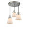 Cone Multi-Pendant shown in the Brushed Satin Nickel finish with a Matte White shade