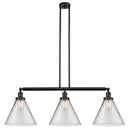 Cone Island Light shown in the Matte Black finish with a Clear shade