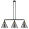 Cone Island Light shown in the Matte Black finish with a Plated Smoke shade