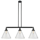 Cone Island Light shown in the Matte Black finish with a Seedy shade