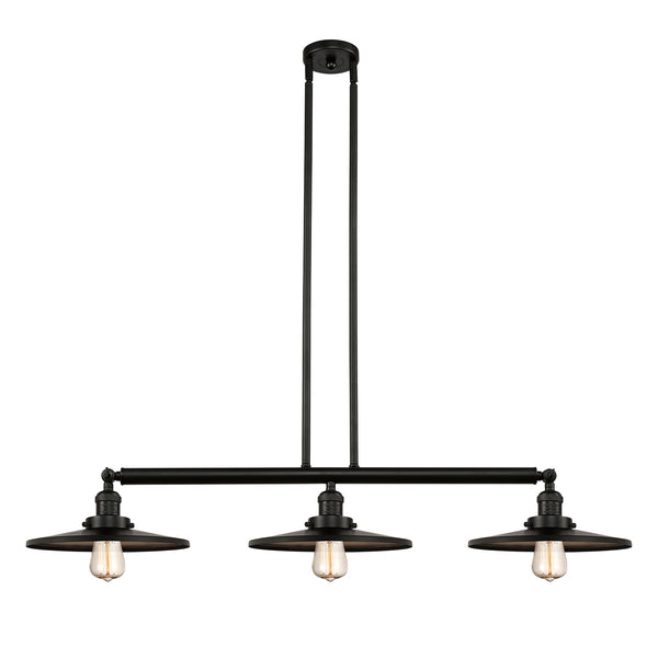 Appalachian Island Light shown in the Matte Black finish with a Matte Black shade