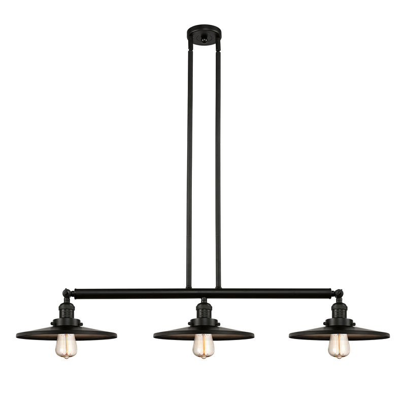 Appalachian Island Light shown in the Matte Black finish with a Matte Black shade