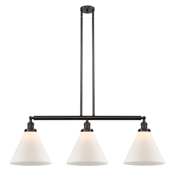 Cone Island Light shown in the Oil Rubbed Bronze finish with a Matte White shade