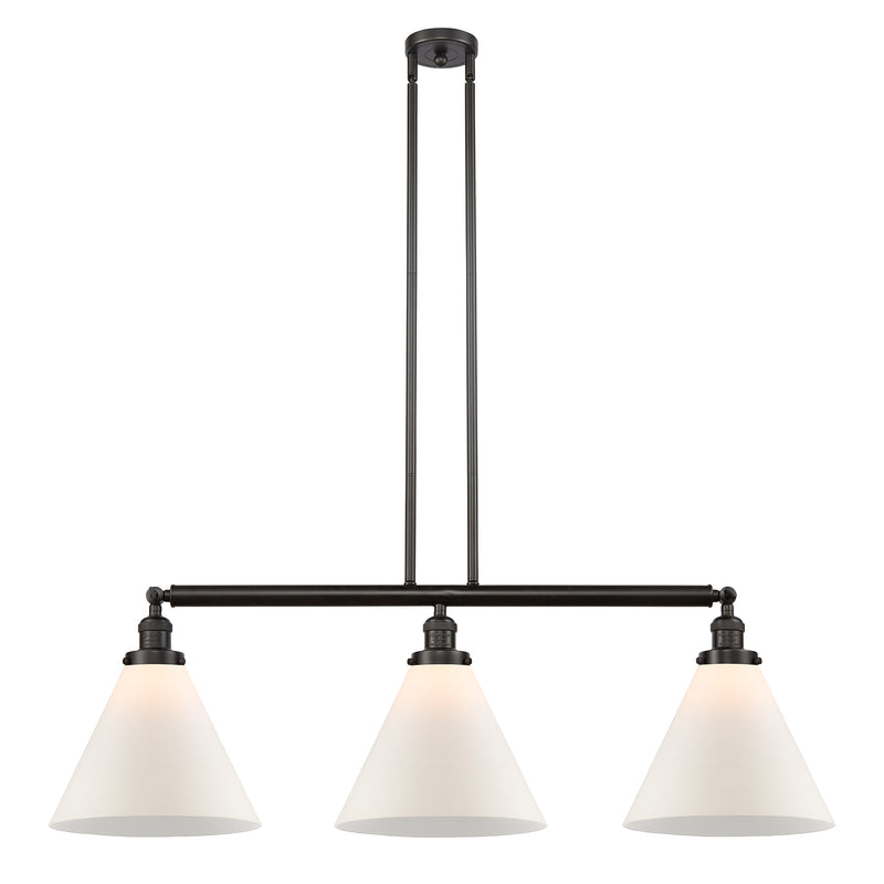 Cone Island Light shown in the Oil Rubbed Bronze finish with a Matte White shade