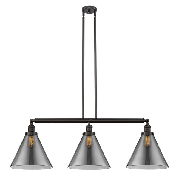 Cone Island Light shown in the Oil Rubbed Bronze finish with a Plated Smoke shade