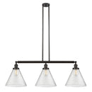 Cone Island Light shown in the Oil Rubbed Bronze finish with a Seedy shade