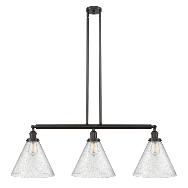 Cone Island Light shown in the Oil Rubbed Bronze finish with a Seedy shade