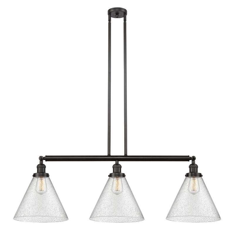 Cone Island Light shown in the Oil Rubbed Bronze finish with a Seedy shade