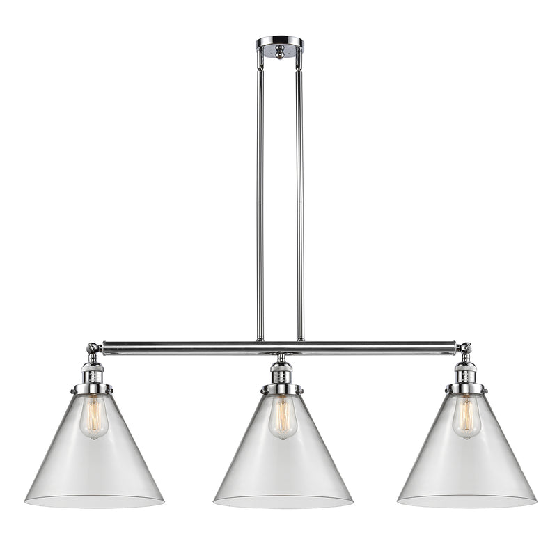 Cone Island Light shown in the Polished Chrome finish with a Clear shade