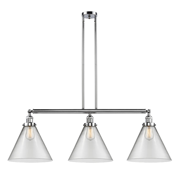 Cone Island Light shown in the Polished Chrome finish with a Clear shade